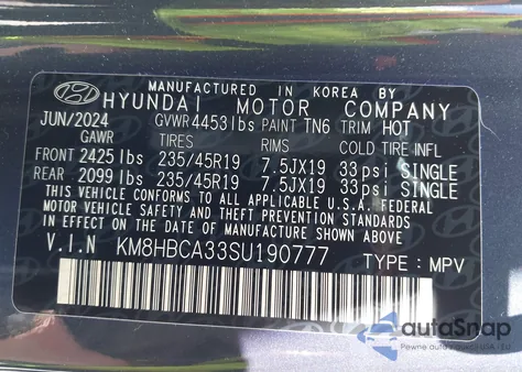 2025 Hyundai Kona N Line S z USA, uszkodzony, nr VIN KM8HBCA33SU190777